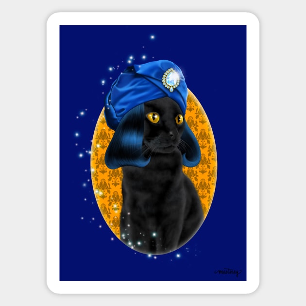 Naboo from the Mighty Boosh Black Cat Sticker by Msstorey